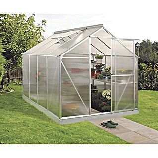 Vitavia Gewächshaus Eos 6000 (Außenmaß inkl. Dachüberstand (B x T): 197,7 x 304 cm, 6 mm, Aluminium)
