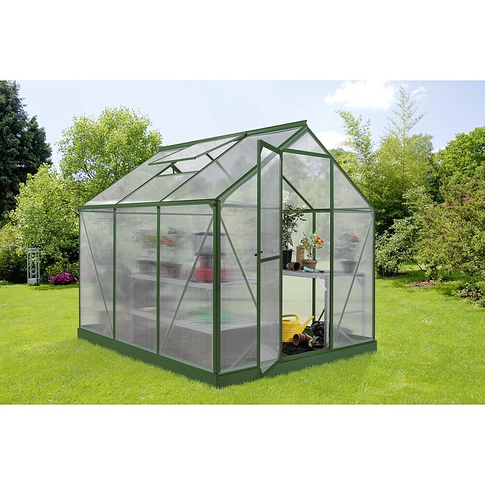 Vitavia Gewächshaus (2,29 x 1,98 x 1,95 m, Glasstärke: 6 mm, Smaragd)