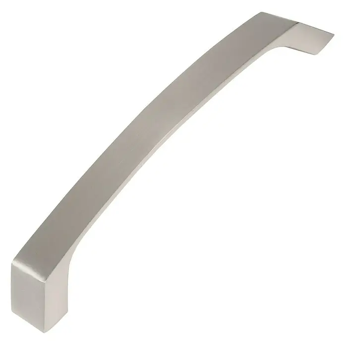 Nesu Tirador para muebles 890825 - L x An x Al: 14,2 x 2,5 x 2,2 cm, Acero inoxidable - Tirador curvo para muebles en níquel cepillado, ideal para armarios y cajones, que combina funcionalidad con diseño moderno.