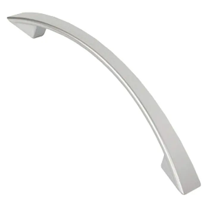 Nesu Tirador para muebles 99817 - L x An x Al: 15,6 x 1,9 x 2,6 cm, Acero, Cromado - Tirador plateado moderno para muebles con forma curva y diseño sencillo para cajones o puertas de armarios.