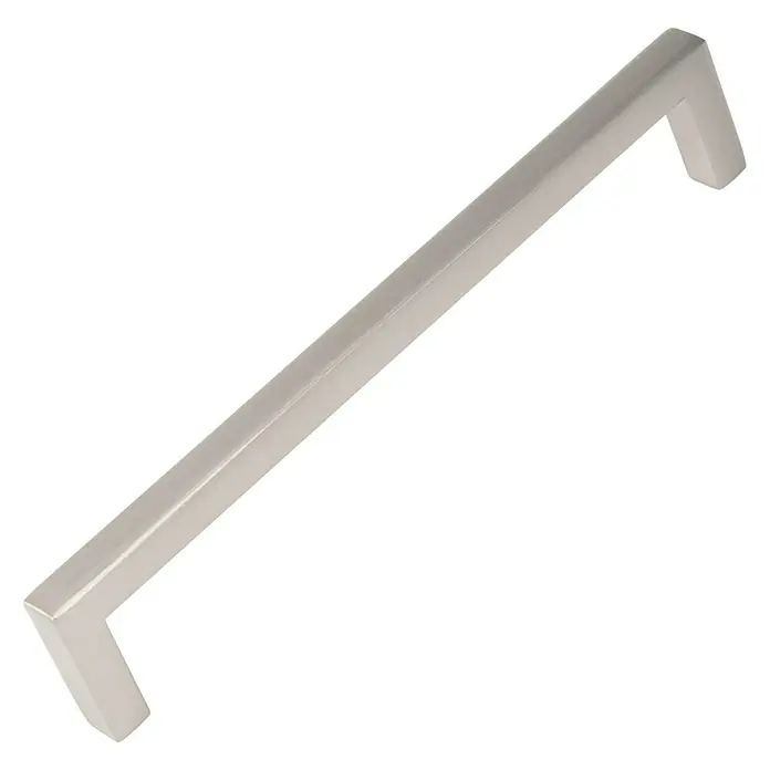 Nesu Tirador para muebles 875825 - L x An x Al: 13,8 x 0,8 x 2,8 cm, Acero, Acero inoxidable, Distancia entre orificios: 128 mm - Tirador cuadrado de níquel cepillado para armarios, perfecto para añadir un toque contemporáneo a tus armarios y cajones.