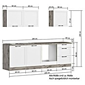 Held Möbel Küchenleerblock Padua (Breite: 240 cm, Weiß, Ohne Elektrogeräte) | BAUHAUS