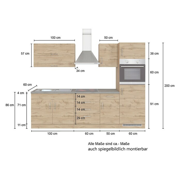 Held Möbel Küchenleerblock Barolo Typ 5 (Breite: 270 cm, Anthrazit, Ohne Elektrogeräte) | BAUHAUS