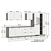 Held Möbel Küchenzeile Padua Typ 1 (Breite: 360 cm, Weiß, Induktionskochfeld, Mit Elektrogeräten) | BAUHAUS