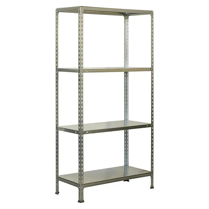 Simonrack Simonclick Estantería metálica Ecoclick Mini - Al x An x Pr: 160 x 80 x 30 cm, Capacidad de carga por balda: 70 kg, Número de baldas: 4 ud., Inserción, Galvanizado - Estantería metálica con cuatro niveles. La estantería es robusta y ofrece un amplio espacio para diversos objetos. Ideal para garaje, sótano o almacén.