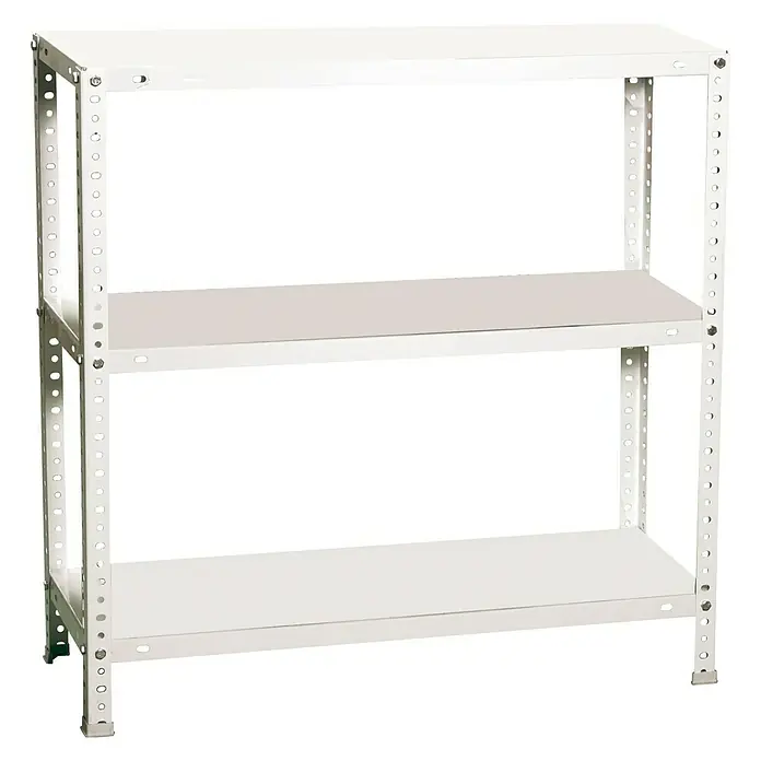 Simonrack Simonclassic Estantería metálica Advantage - Al x An x Pr: 90 x 90 x 40 cm, Capacidad de carga por balda: 75 kg, Número de baldas: 3 ud., Atornillado, Blanco - Estantería metálica blanca con tres estantes para almacenamiento. Estantería resistente para bodega, garaje o trastero.