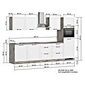 Held Möbel Küchenzeile Padua Typ 1 (Breite: 300 cm, Weiß, Induktionskochfeld, Mit Elektrogeräten) | BAUHAUS