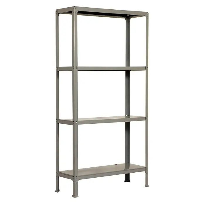 Simonrack Simonhome Estantería metálica Homeclick Color Plus - Al x An x Pr: 160 x 100 x 36 cm, Capacidad de carga por balda: 150 kg, Número de baldas: 4 ud., Inserción, Gris - Estantería gris con cuatro estantes, ideal para almacenamiento y organización. Estantería metálica robusta para taller, garaje o bodega.