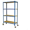 Simonrack Maderclick Estantería metálica Mobile Superplus (Al x An x Pr: 157,5 x 110 x 40 cm, Capacidad de carga: 300 kg, Número de baldas: 4 ud., Inserción, Azul) | BAUHAUS