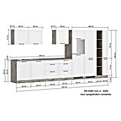 Held Möbel Küchenzeile Padua Typ 2 (Breite: 420 cm, Grau, Mit Elektrogeräten, Cerankochfeld) | BAUHAUS