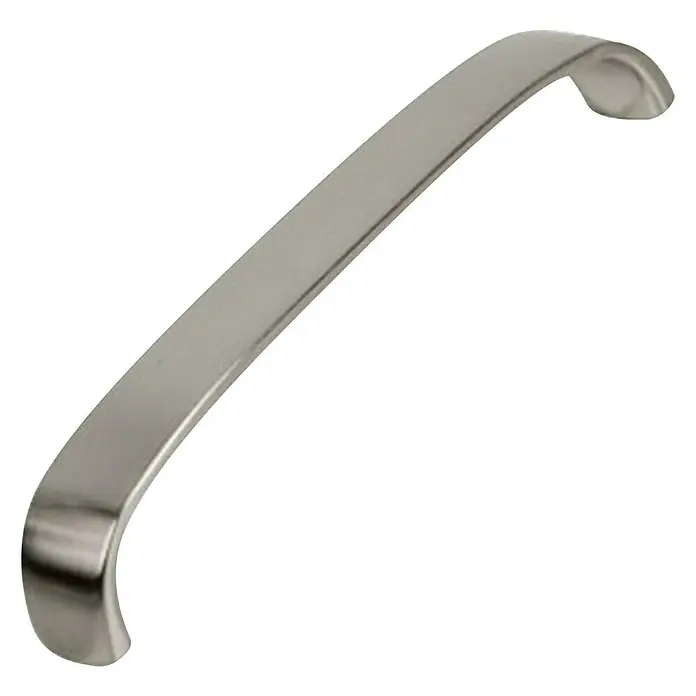 Nesu Tirador para muebles 818816 - L x An x Al: 13,8 x 1,2 x 2,1 cm, Acero, Níquel, Distancia entre orificios: 128 mm - Elegante tirador curvo de níquel cepillado para cajón o armario, perfecto para muebles modernos. El diseño sencillo mejora cualquier decoración.