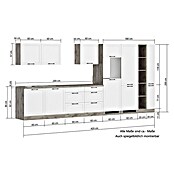 Held Möbel Küchenleerblock Padua (Breite: 420 cm, Farbe Front: Grau, Ohne Elektrogeräte, Für Einbaukühlschrank) | BAUHAUS