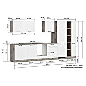 Held Möbel Küchenleerblock Padua (Breite: 360 cm, Grau, Ohne Elektrogeräte, Für Einbaukühlschrank) | BAUHAUS