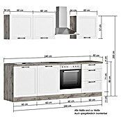 Held Möbel Küchenzeile Padua Typ 3 (Breite: 240 cm, Weiß, Mit Elektrogeräten) | BAUHAUS