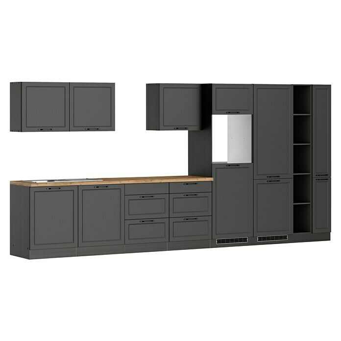 Held Möbel Küchenleerblock Padua (Breite: 420 cm, Farbe Front: Grau, Ohne Elektrogeräte, Für Einbaukühlschrank) | BAUHAUS