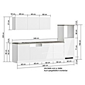 Held Möbel Küchenleerblock Treviso Typ 1 (Breite: 300 cm, Weiß, Dekor Arbeitsplatte: Betonoptik, Ohne Elektrogeräte, Für Side-by-Side Kühlschrank) | BAUHAUS