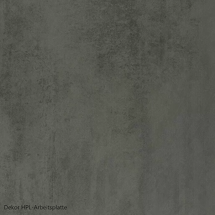 Held Möbel Winkelküche Barolo Typ 8 - B x T: 270 x 210 cm, Wotaneiche, Graphitgrau, Ohne Elektrogeräte - Dunkelgraue, texturierte HPL-Arbeitsplatte in Betonoptik.