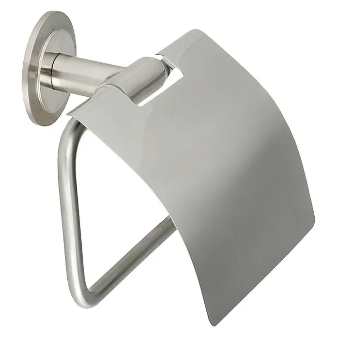 Bath Stage B-Focus Inox Portarrollos papel higiénico - Con tapa, Tipo de montaje: Pegado - Este portarrollos de papel higiénico de acero inoxidable es un accesorio práctico y elegante para cualquier baño. Fácil de instalar y limpiar.