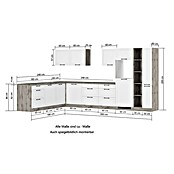 Held Möbel Winkelküche Padua Typ 1 (B x T: 300 x 240 cm, Grau, Mit Elektrogeräten, Induktionskochfeld) | BAUHAUS