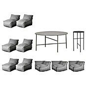 Loungemöbel-Set modular mit Beistelltisch Envy (11 -tlg., Grau/Schwarz, 3 Ecken; 6 Mitten; 2 Tische) | BAUHAUS