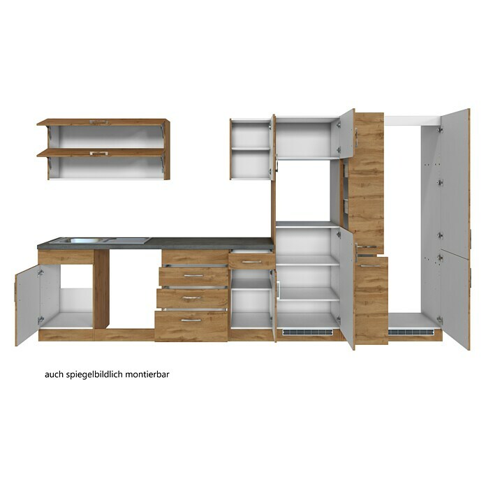 Held Möbel Küchenleerblock Barolo Typ 1 (Breite: 360 cm, Wotaneiche, Ohne Elektrogeräte, Wotaneiche) | BAUHAUS