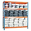 Simonrack Simontaller Estantería para cargas pesadas Simonforte Chipboard (L x An x Al: 90 x 150 x 200 cm, Capacidad de carga: 600 kg/balda, Número de baldas: 4 ud., Azul/Naranja)