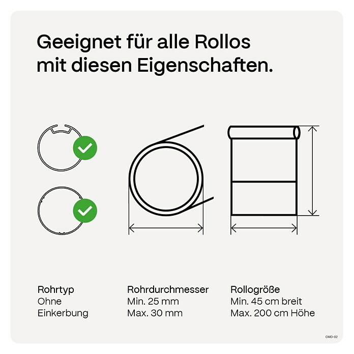 Rollo-Motor MotionBlinds CMD-02 Pull Upgrade Kit (Passend für: Rollos mit 25 -30 mm Rollowellendurchmesser) | BAUHAUS