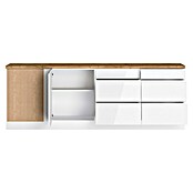 Held Möbel Küchenleerblock Treviso (L x B: 240 x 240 cm, Weiß, Dekor Arbeitsplatte: Holzoptik, Ohne Elektrogeräte, Für Einbaukühlschrank) | BAUHAUS