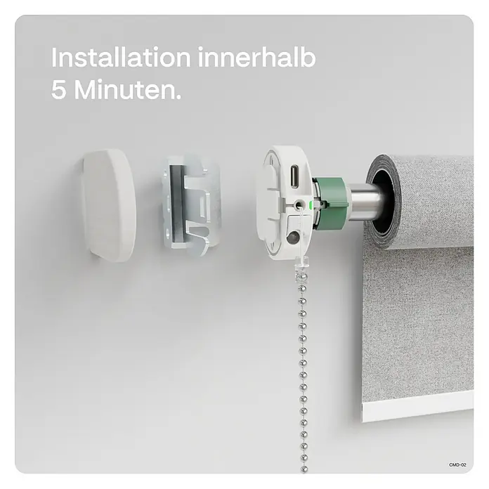 Rollo-Motor MotionBlinds CMD-02 Pull Upgrade Kit - Passend für: Rollos mit 25 -30 mm Rollowellendurchmesser - Rollo-Installationskit mit Montagehalterung und Rollo-Bedienung, einfache Installation in 5 Minuten.