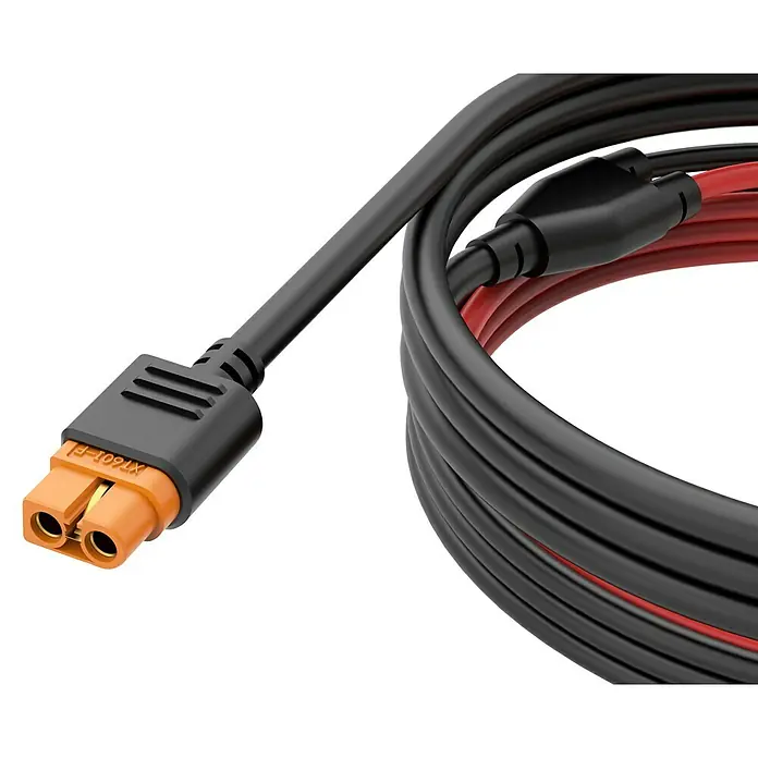 EcoFlow Solarkabel XT60I-Stecker & MC4-Solarstecker - 0% MwSt. (gem. § 12 Abs. 3 UStG) - 3,5 m, 4 mm² - Schwarzes Stromkabel mit XT60I-F Stecker und roter Ader zur sicheren Stromübertragung.