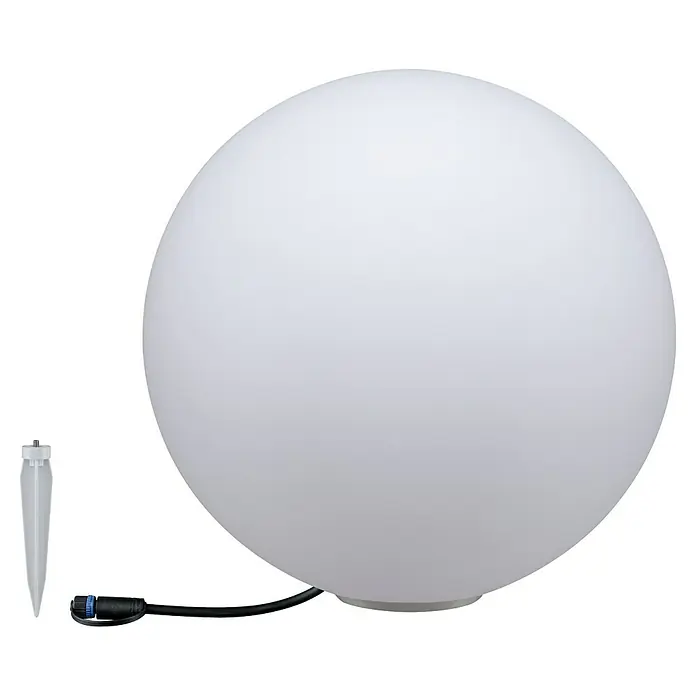 Paulmann Plug & Shine LED-Außenleuchte - Durchmesser: 40 cm, 1-fach, Warmweiß, IP67 - Sphärisches LED-Gartenlicht mit Erdspieß und Kabel für den Außenbereich, ideal zur dekorativen Beleuchtung von Gärten und Wegen.