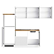 Held Möbel Küchenleerblock Treviso (L x B: 240 x 240 cm, Weiß, Dekor Arbeitsplatte: Holzoptik, Ohne Elektrogeräte, Für Einbaukühlschrank) | BAUHAUS