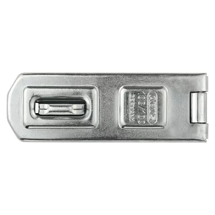 Abus Portacandados 100 - L x An: 100 x 35 mm - Aldaba ABUS de metal plateado con argolla, modelo 100/100, para candados.