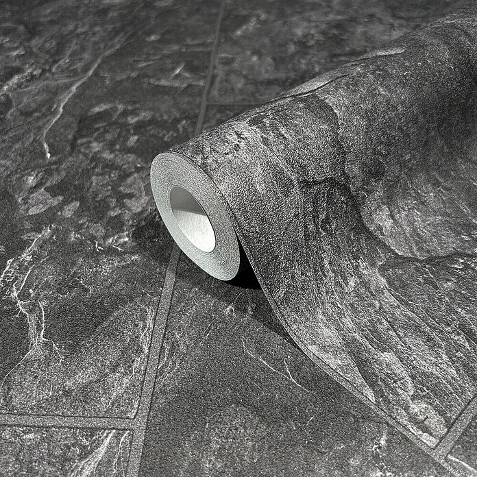 Marburg Struktura Vliestapete (Anthrazit, Fliesenoptik, 10,05 x 0,53 m) | BAUHAUS