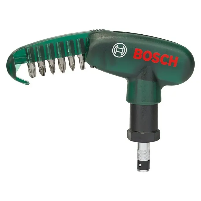 Bosch Destornillador de punta intercambiable Handy Set - Verde - Juego de destornilladores angulares Bosch con varias puntas para atornillar de forma versátil, ideal para aficionados y profesionales.