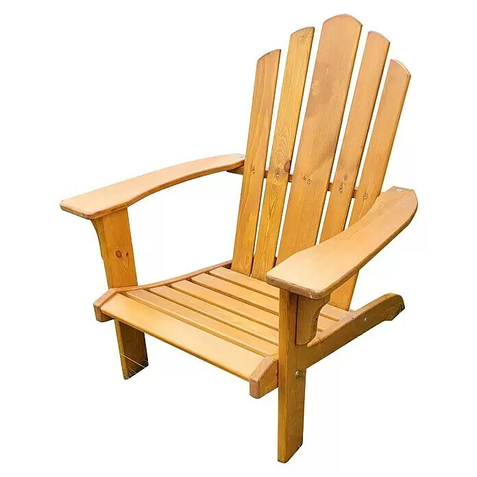 Promadino Gartenliege Adirondack - Farbe: Honigbraun - Hölzerner Adirondack-Stuhl mit breiten Armlehnen für Entspannung im Freien.