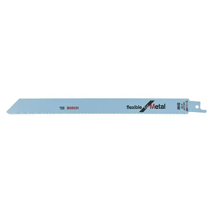 Bosch Hoja de sierra de sable S 1122 BF - Metal, Largo: 175 mm - Hoja de sierra de sable Bosch S 1122 BF para metal, flexible, diseñada para cortes rápidos y precisos en diversos materiales metálicos.