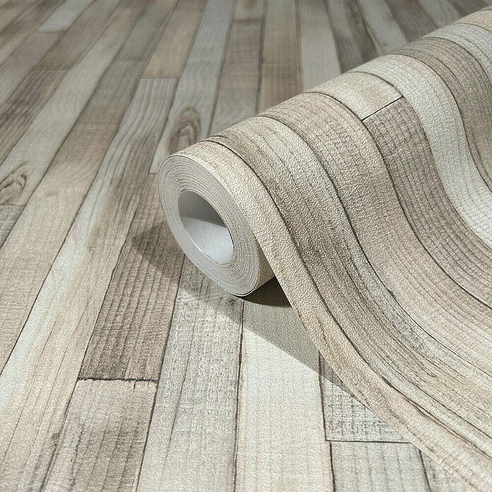 Marburg Struktura Vliestapete Holzdielen (Beige, Holzoptik, 10,05 x 0,53 m) | BAUHAUS
