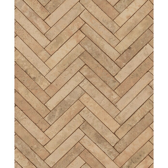 Marburg Struktura Vliestapete Fischgrät (Beige, Steinoptik, 10,05 x 0,53 m)