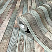 Marburg Struktura Vliestapete Holzdielen (Braun/Beige/Grau/Türkis, Holzoptik, 10,05 x 0,53 m) | BAUHAUS