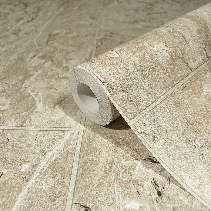 Marburg Struktura Vliestapete (Beige, Fliesenoptik, 10,05 x 0,53 m) | BAUHAUS