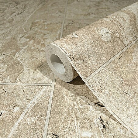 Marburg Struktura Vliestapete (Beige, Fliesenoptik, 10,05 x 0,53 m)