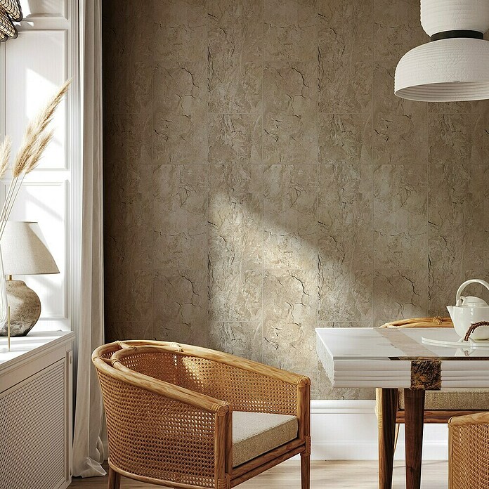 Marburg Struktura Vliestapete (Beige, Fliesenoptik, 10,05 x 0,53 m) | BAUHAUS