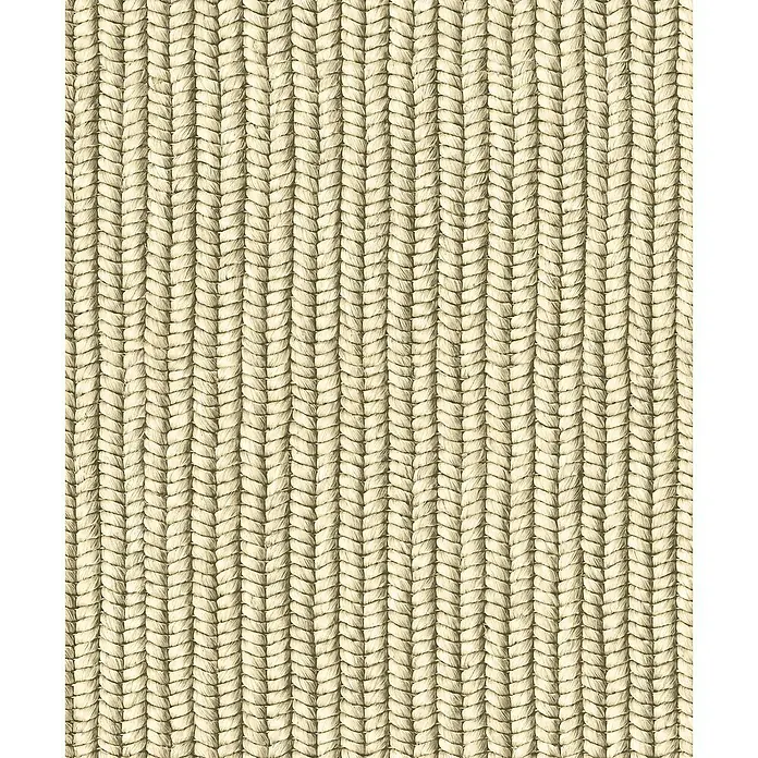 Marburg Struktura Vliestapete Holzgeflecht Textiloptik - Beige, Holzoptik, 10,05 x 0,53 m - Detailaufnahme eines Sisalteppichs mit geflochtener Textur, die eine natürliche und robuste Optik für den Innenbereich bietet.