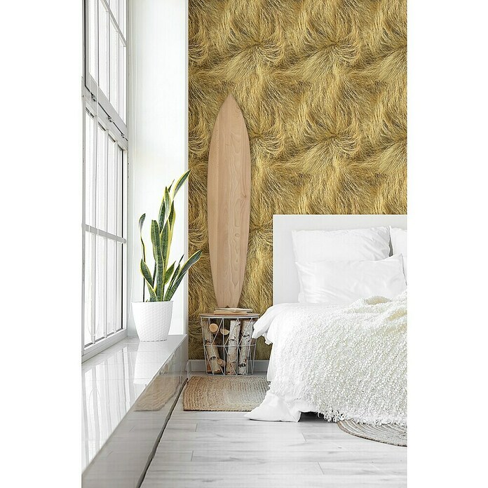 Marburg Struktura Vliestapete Dünengras (Beige/Braun, Floral, 10,05 x 0,53 m) | BAUHAUS