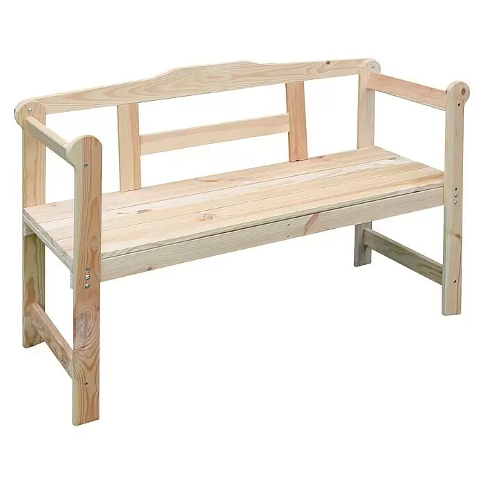 Promadino Gartenbank -  - Helle Holzbank mit Lattenrostsitz und Rückenlehne.