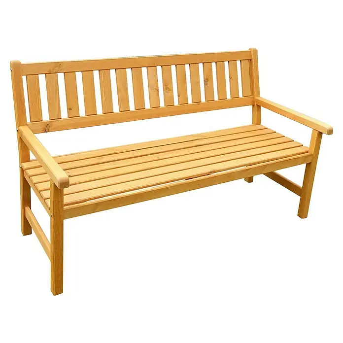 Promadino Gartenbank Johanna - B x T x H: 154 x 71 x 88,5 cm, Kiefer, Honigbraun - Holzbank mit Lattenrost-Design. Die robuste Gartenbank bietet Platz für mehrere Personen und fügt sich nahtlos in jede Umgebung ein.