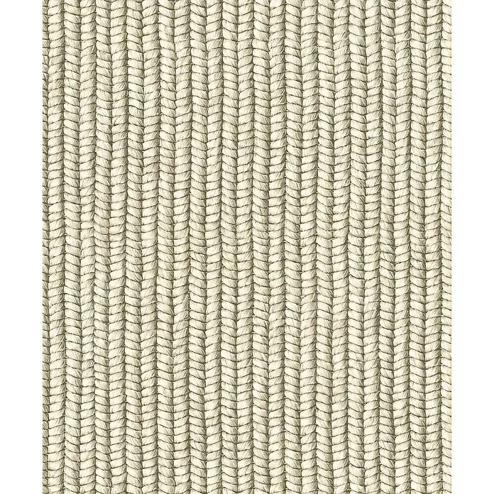 Marburg Struktura Vliestapete Holzgeflecht Textiloptik - Beige/Grau, Holzoptik, 10,05 x 0,53 m - Nahaufnahme eines geflochtenen Teppichs in einem hellen Farbton, der die Textur und das Muster des gewebten Materials hervorhebt.