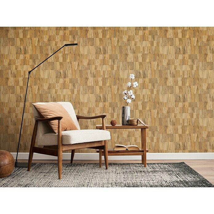 Marburg Struktura Vliestapete Echtholz (Beige, Holzoptik, 10,05 x 0,53 m) | BAUHAUS