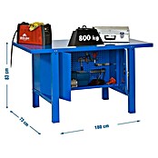 Simonrack Simonwork Banco de trabajo BT6 Metalic Locker (L x Al: 73 x 83 cm, Ancho: 180 cm, Capacidad de carga: 800 kg, Azul)